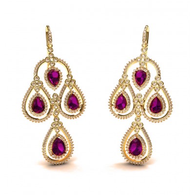 Amethyst & Diamond contemporary Danglers